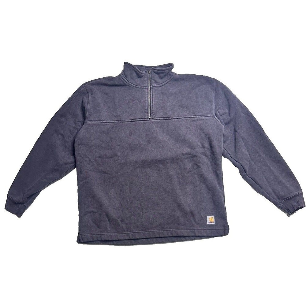 Carhartt Men’s Quarter Zip Sweatshirt Large Gray Workwear